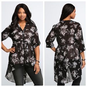 TORRID 3X FLORAL HI-LO TUNIC TOP